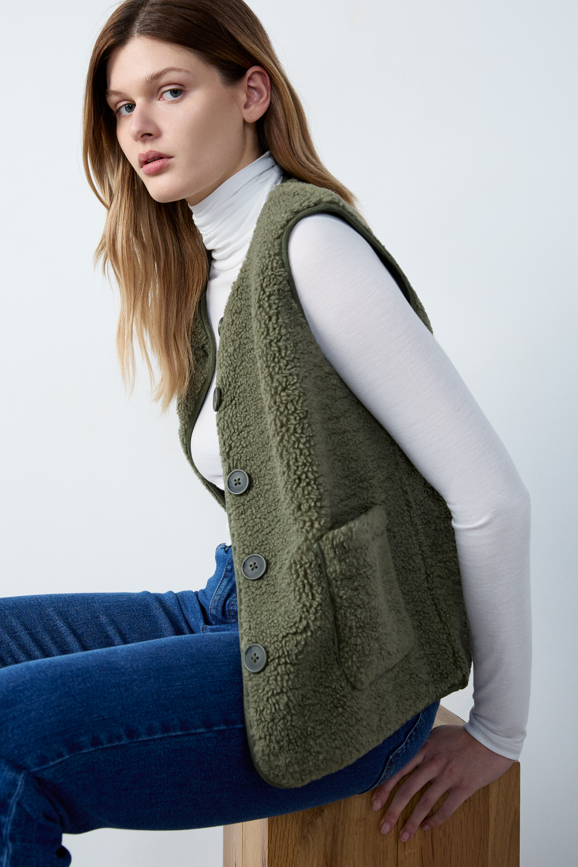 Veste sans manches effet bouclette JEAN KAKI ETAM