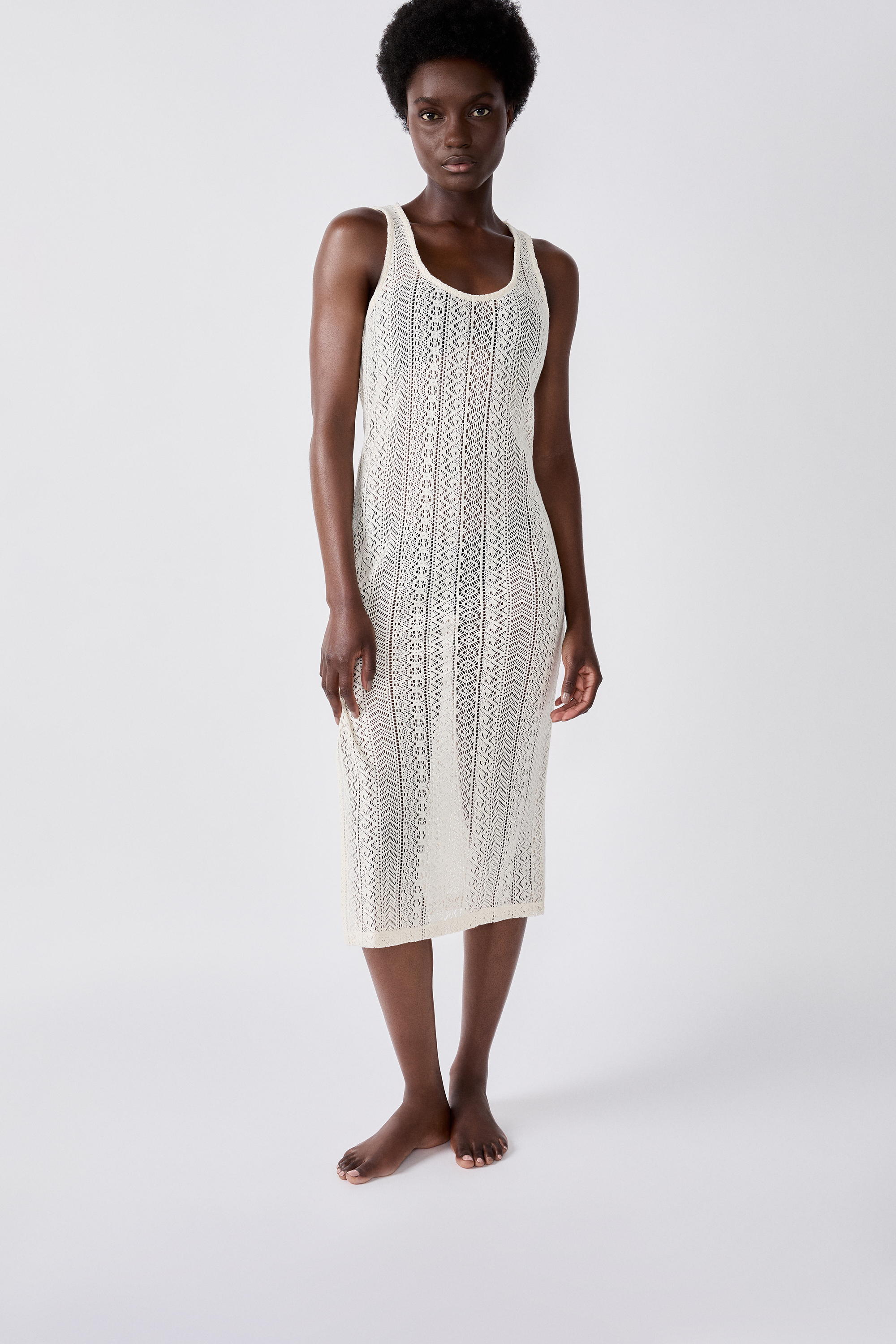 Lange gehaakte strandjurk