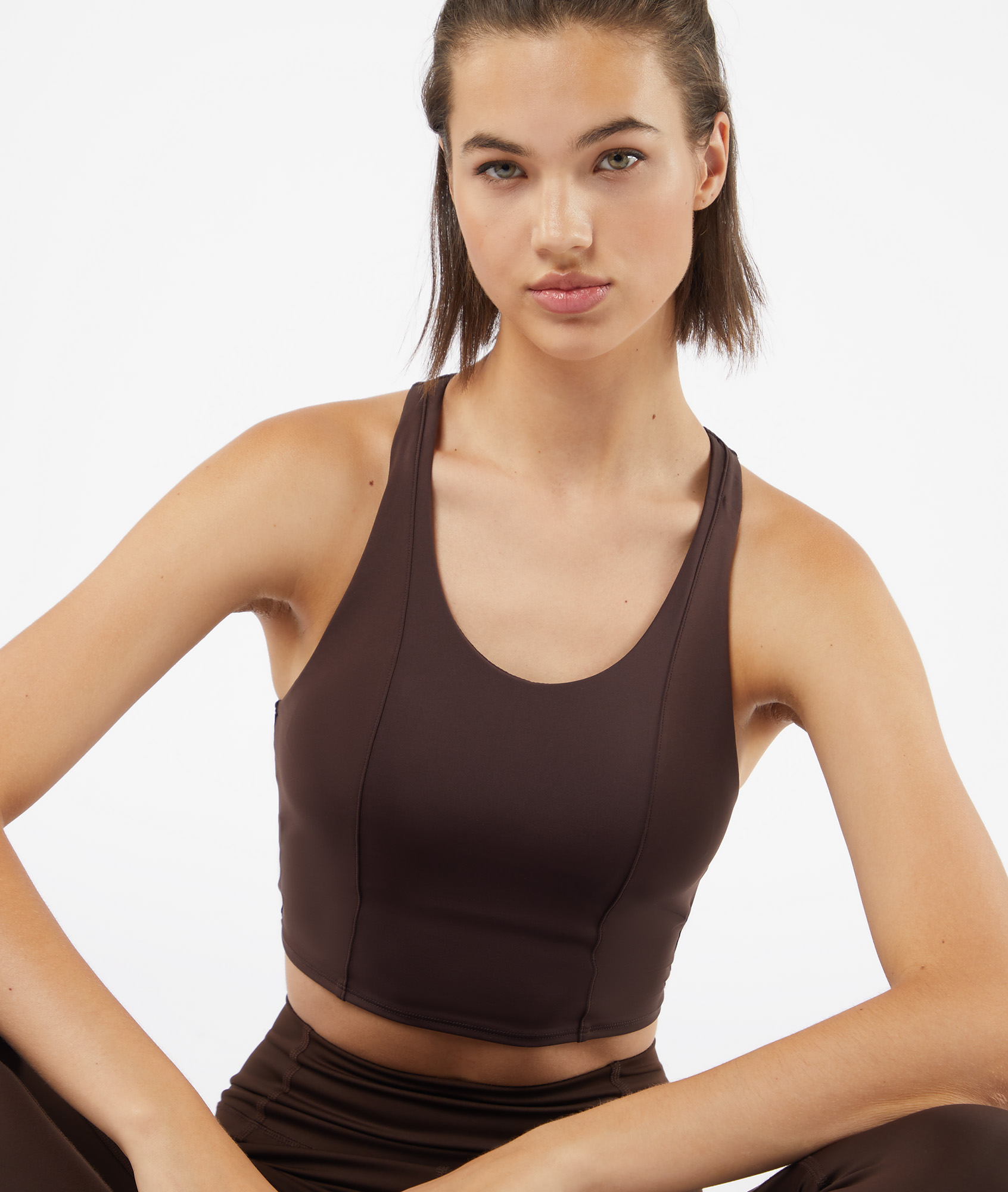 Sportbeha met racerback - STRONGER - MARRON - ETAM