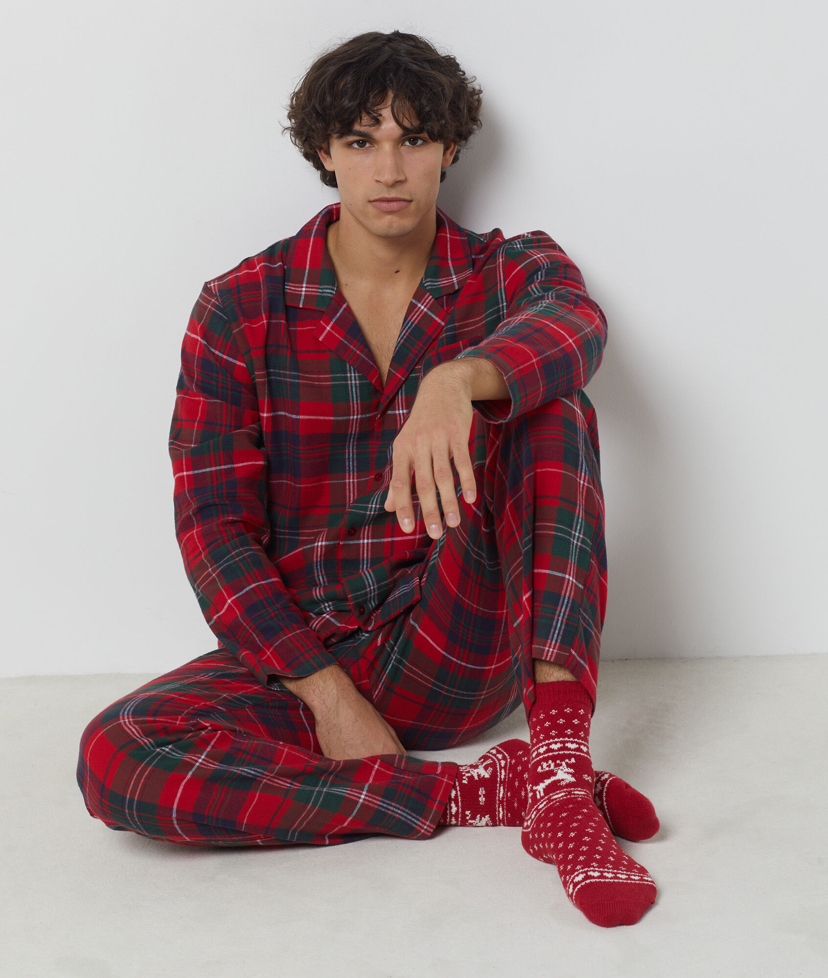Pyjama Homme Hiver Ekouaer 100% Coton - Manches Longues, Pantalon Confy, Tailles S-XXL, Cadeau Noël