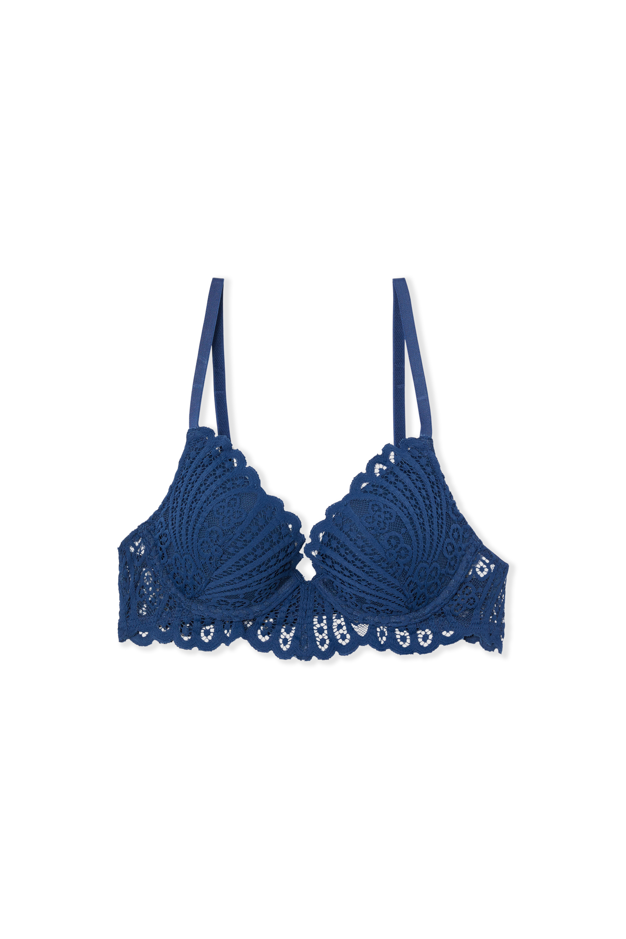 Soutien-gorge Push-up à Pois Bleu Et Blanc - Taille 90B - Femme - Occasion