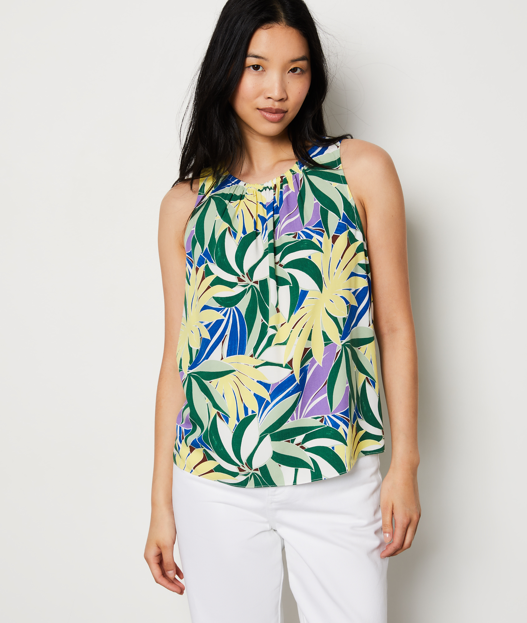 Top Débardeur Femme CHIPIE Liberty Fleuri Jaune – Taille 42, 100% Coton